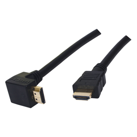 Cble HDMI 1.3 avec connecteur coude plaqu or - 15m, cliquez pour agrandir 