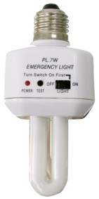 Ampoule de secours avec batterie NiMH rechargeable intgre - 7W, cliquez pour agrandir 