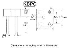 KBPC1010W - bridge rec. 1000V 10A, cliquez pour agrandir 