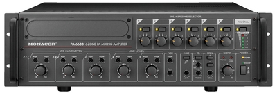 Amplificateur-Mixeur Public Adress 6 zones mono - PA-6600, cliquez pour agrandir 