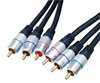 Câble 3 RCA mâle vers 3 RCA mâle, composant YUV, double blindage, haute qualité, contact plaqué OR, 0.75m