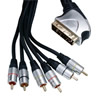 Câble fiche péritel vers 2x RCA video IN/OUT + 4x RCA audio IN/OUT, haute qualité, 5m