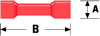Cosse Femelle Cylindrique A=4mm B=24.5mm - Rouge, 100pcs