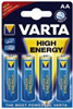 Pack 4 piles Alcaline Varta High Energy - LR6 - AA - 1.5V