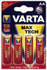 Pack 4 piles Alcaline Varta Max Tech - LR6 - AA - 1.5V