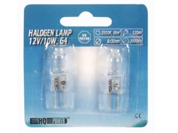 Ampoule halogne transparante - 10W/12V - G4, cliquez pour agrandir 