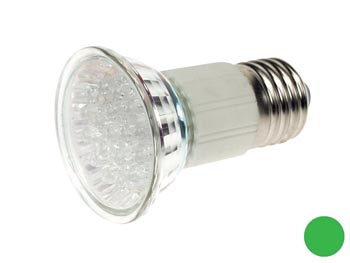 Ampoule LED Verte - E27 - 240Vca - 18LEDs, cliquez pour agrandir 