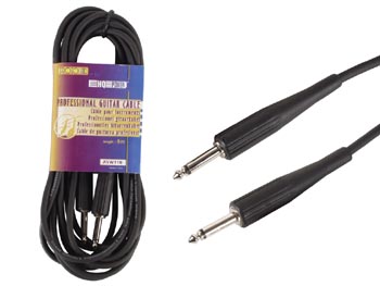 Cable Professionnel pour Guitare, Jack Mono 6.3mm Vers Jack Mono 6.3mm (6m, Noir), cliquez pour agrandir 