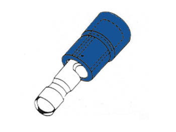 Cosse Cylindrique Mle Bleue, 10pcs, cliquez pour agrandir 