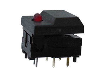 Digitast Dip Push-button Switch Black Cap - Red LED, cliquez pour agrandir 