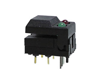 Digitast Dip Push-button Switch Grey Cap - Red & Green LED, cliquez pour agrandir 