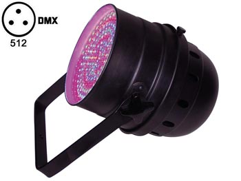 Projecteur LED PAR64 - Modle Court - Noir - 183 x LEDs 10mm - DMX, cliquez pour agrandir 