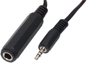 Cble 3.5mm stereo jack mle - 6.35mm stereo jack femelle, 0.2m, cliquez pour agrandir 