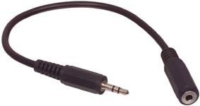 Cble Fiche stro 3.5 mm. mle vers fiche jack mono 3.5 mm. femelle, 1.5m, cliquez pour agrandir 