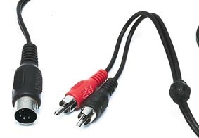 Cordon Fiche DIN Mle 5 Broches - 2 x RCA Mle / 1.2m, cliquez pour agrandir 