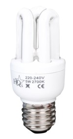 Lampe  conomie d\'nergie - type: 3 tubes court - E27 - 5W, cliquez pour agrandir 