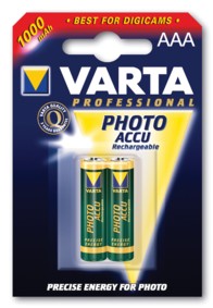 Pack de 2 Piles rechargeables NiMH Varta - R03 - 1.2V - AAA - 1000mAh, cliquez pour agrandir 