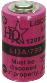 Pile Lithium - 3.6V - 1200mAh - 25 x 14.3mm, cliquez pour agrandir 