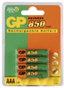 Pack de 4 Piles rechargeables NiMH GP - R03 - 1.2V - AAA - 850mAh