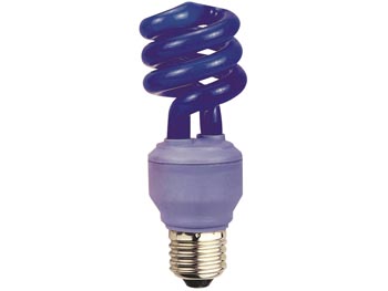 Lampe fluocompacte bleue, e27, 13w/230v, cliquez pour agrandir 