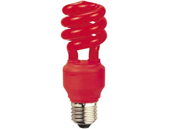 Lampe fluocompacte rouge, e27, 13w/230v, cliquez pour agrandir 