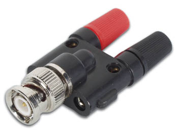 BNC Male Vers 2 x Fiche Banane 4mm, cliquez pour agrandir