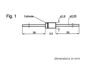 Diode Zener 2V7-500mW  RADIALE, cliquez pour agrandir 