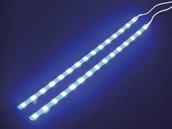 Double Ruban Autocollant  LEDs - 12Vcc - Bleu -avec Bouton On/off, cliquez pour agrandir 
