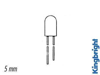 LED Rouge Diffusant 5mm 30mcd, cliquez pour agrandir 