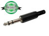 Jack male 6.35mm stereo plastique noir