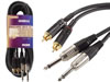 Cable Professionnel Audio, 2 X Rca Male Vers 2 X Jack Mono 6.3mm (5m)